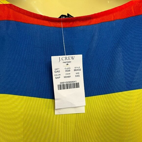 J. CREW Women's Striped Colorblock Blouse with Anchor Buttons - Size XXS - NWT - Picture 5 of 6
